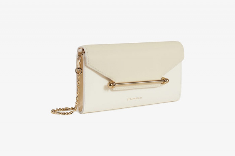 Beige Strathberry Multrees Chain Wallet Mini Bag | UK SNIB-60215