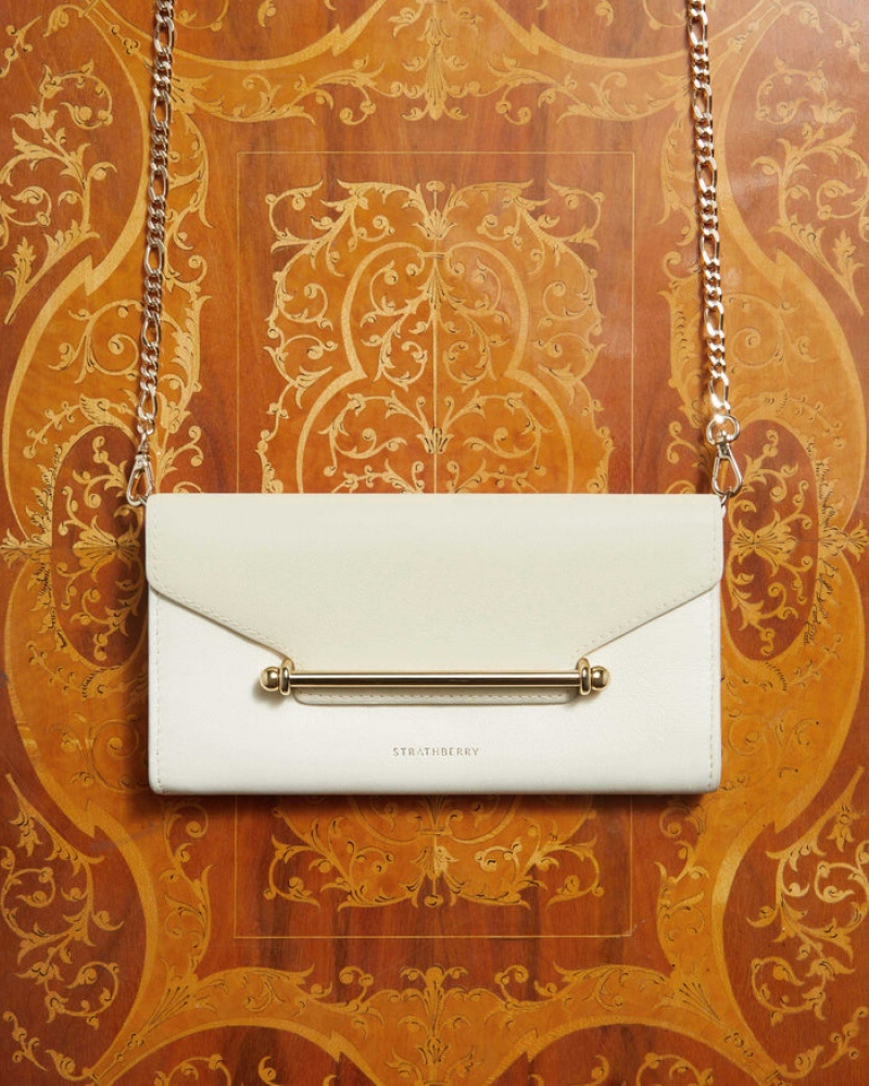 Beige Strathberry Multrees Chain Wallet Clutch Bag | UK ITBS-29870