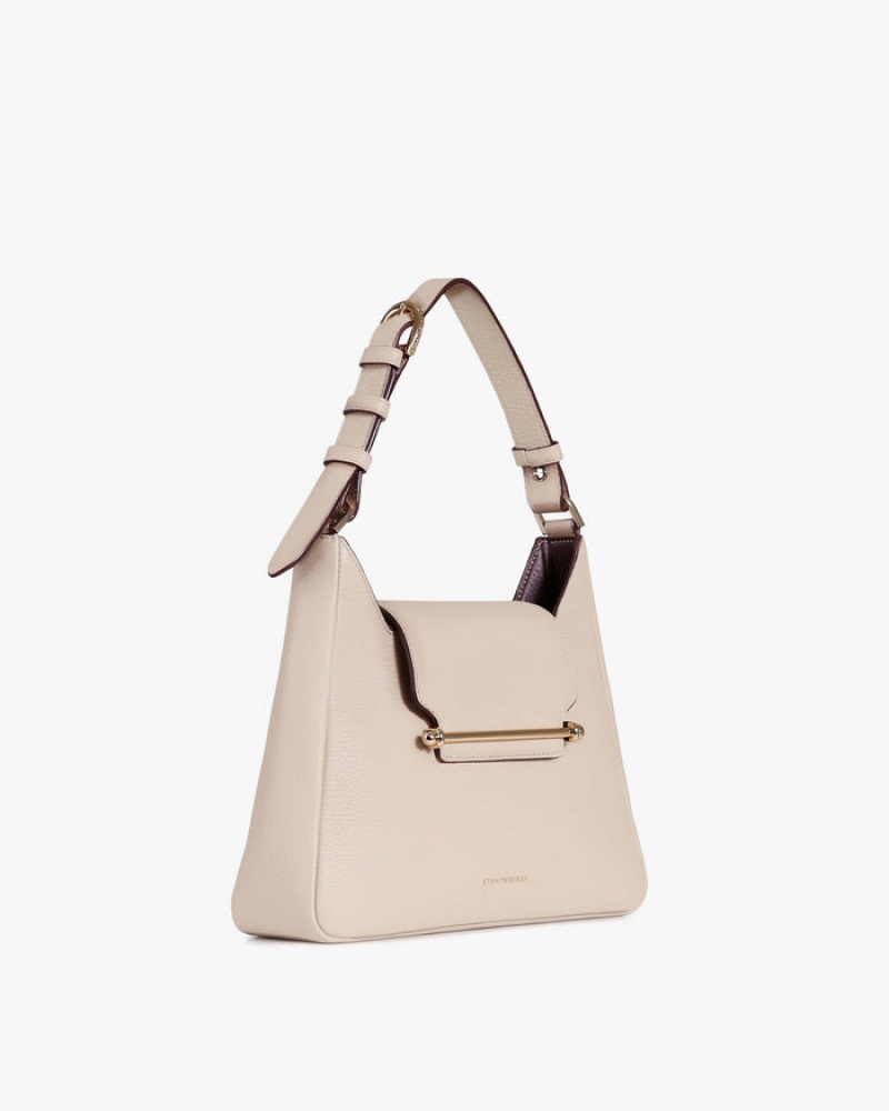 Beige Strathberry Multrees Hobo Crossbody Bag | UK HCAM-46571