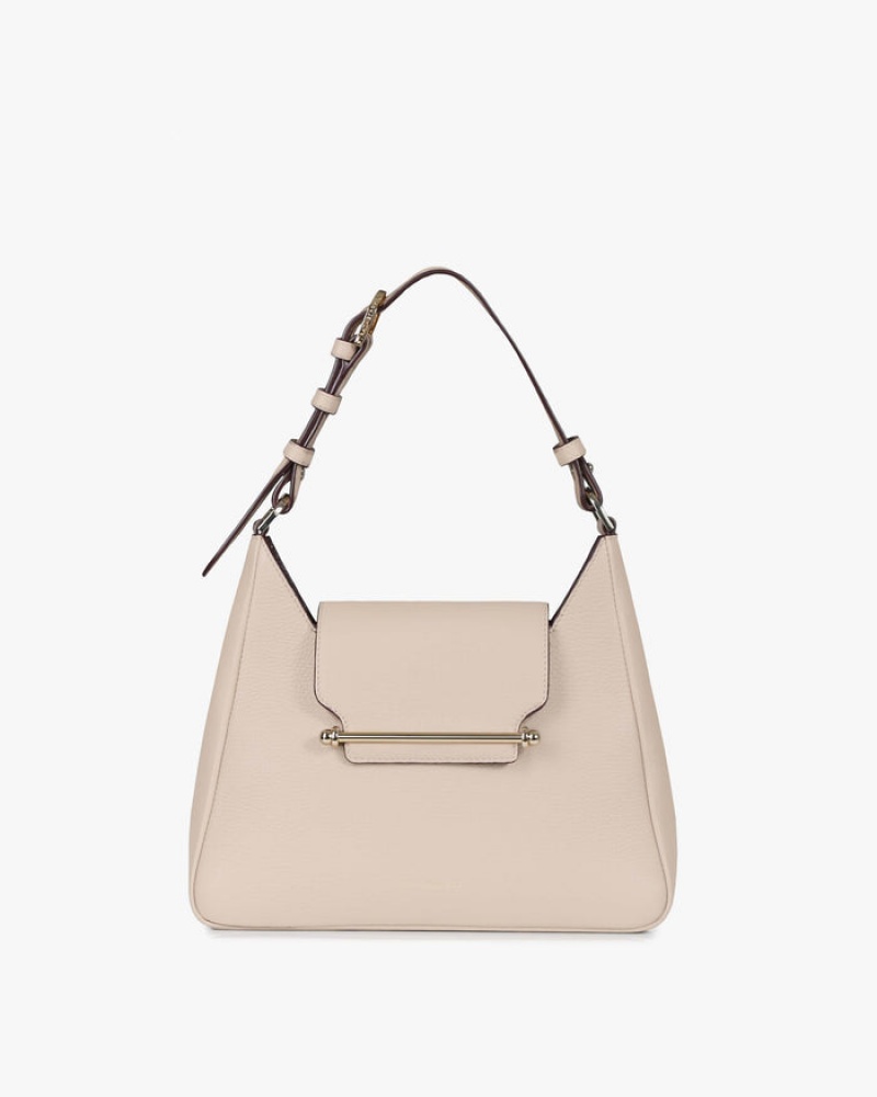 Beige Strathberry Multrees Hobo Crossbody Bag | UK HCAM-46571