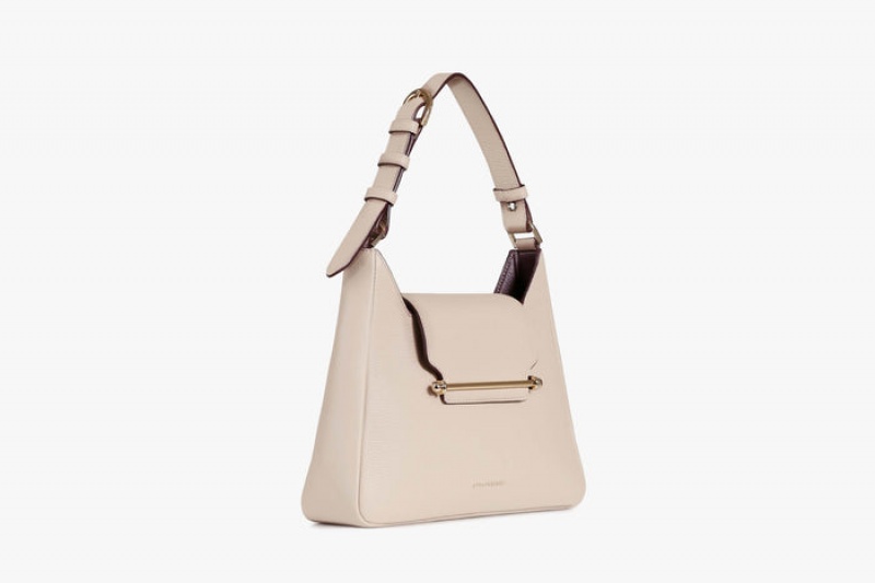 Beige Strathberry Multrees Hobo Crossbody Bag | UK HCAM-46571