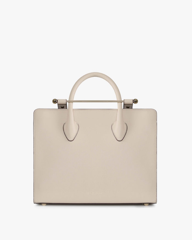 Beige Strathberry The Midi Tote Crossbody Bag | UK NXGV-89124