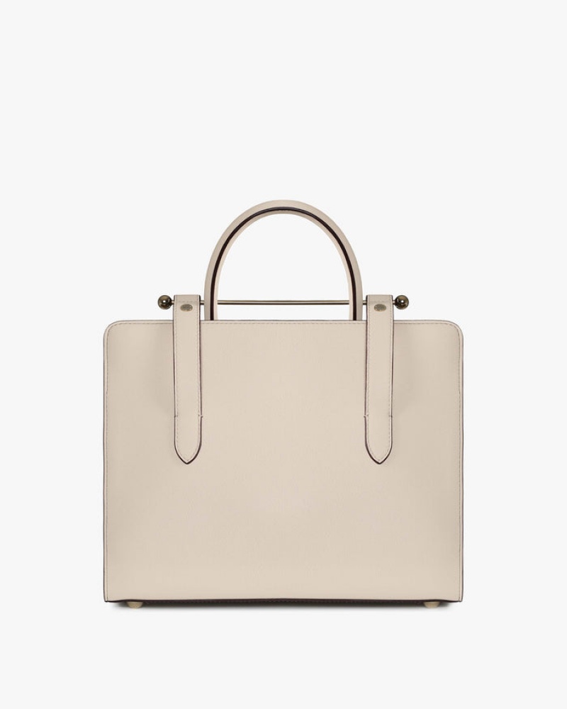 Beige Strathberry The Midi Tote Crossbody Bag | UK NXGV-89124