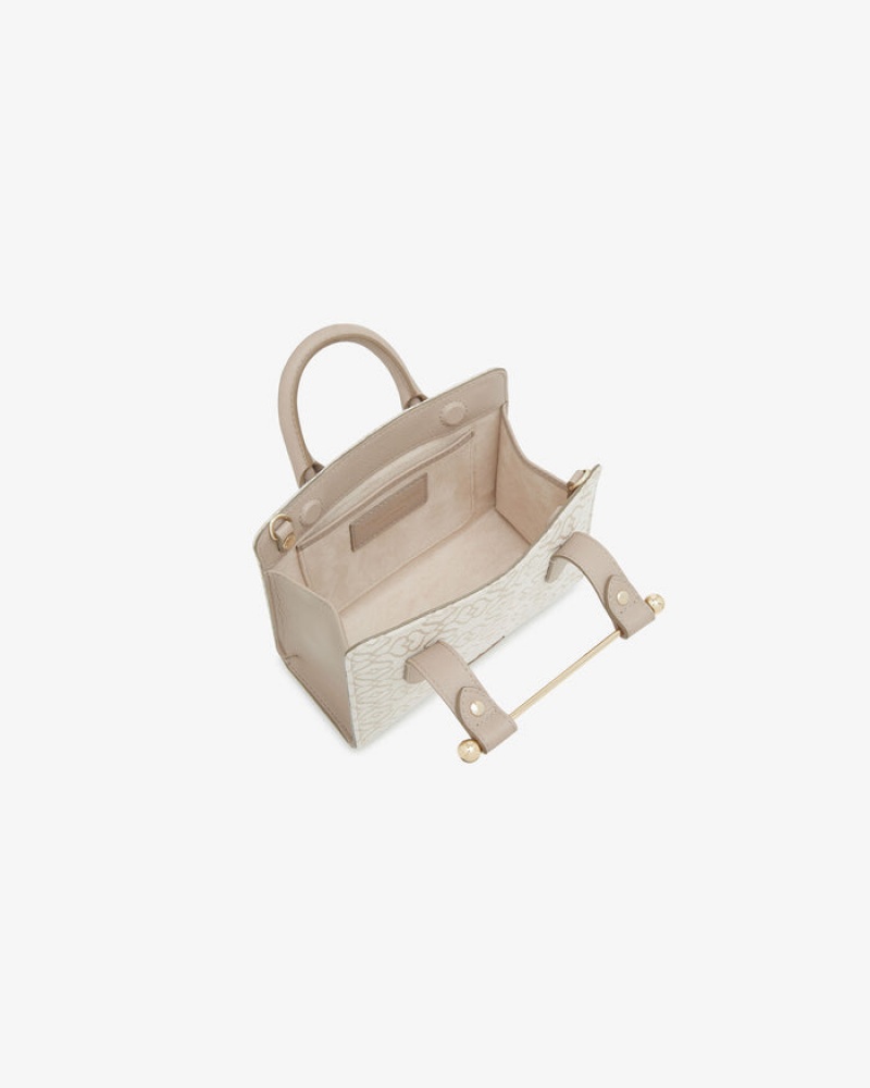 Beige Strathberry The Nano Tote Leather Mini Bag | UK AUSK-75369