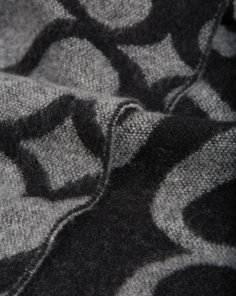 Black Grey Strathberry Cashmere Wool Monogram Scarf | UK FQHU-51284