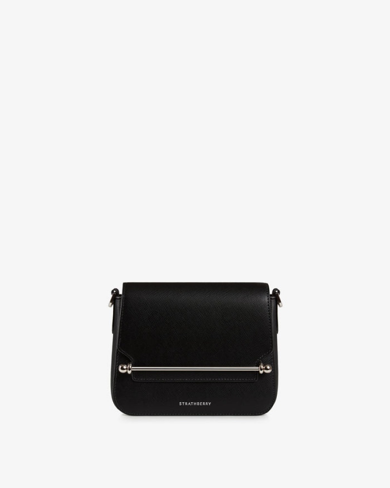 Black Strathberry Ace Mini With Hardware Crossbody Bag | UK BLSY-25038