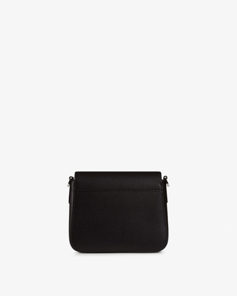 Black Strathberry Ace Mini With Hardware Crossbody Bag | UK BLSY-25038