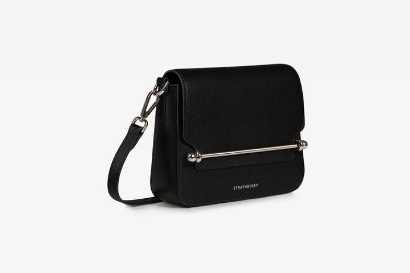 Black Strathberry Ace With Hardware Mini Bag | UK AJWR-21365