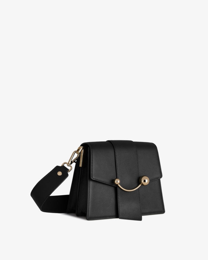 Black Strathberry Box Crescent Crossbody Bag | UK ZNFD-76098