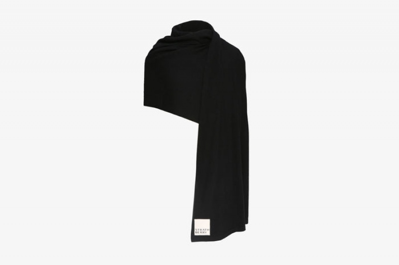 Black Strathberry Cashmere Travel Wrap Scarf | UK DNZK-49138