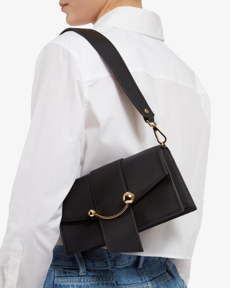 Black Strathberry Crescent Mini Bag | UK KNQV-90576