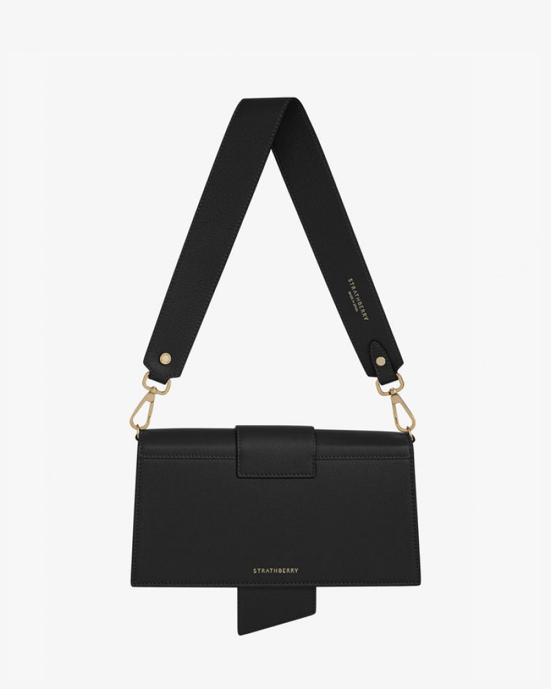 Black Strathberry Crescent Mini Bag | UK KNQV-90576