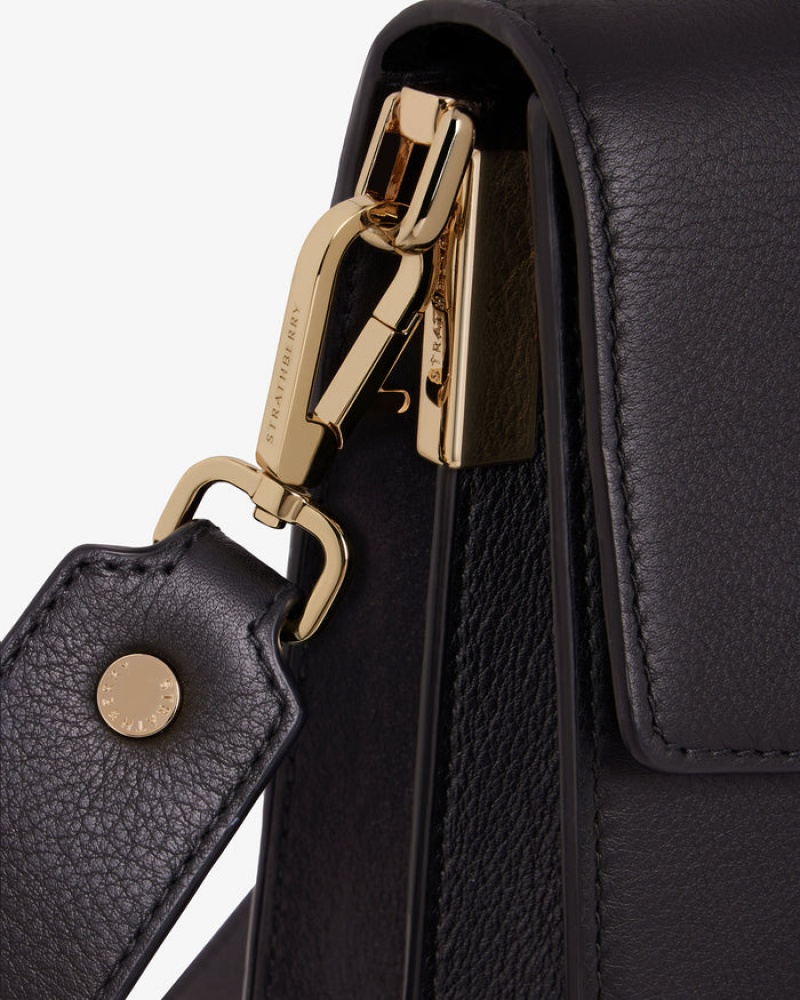 Black Strathberry Crescent Shoulder Bag | UK ALRS-72630