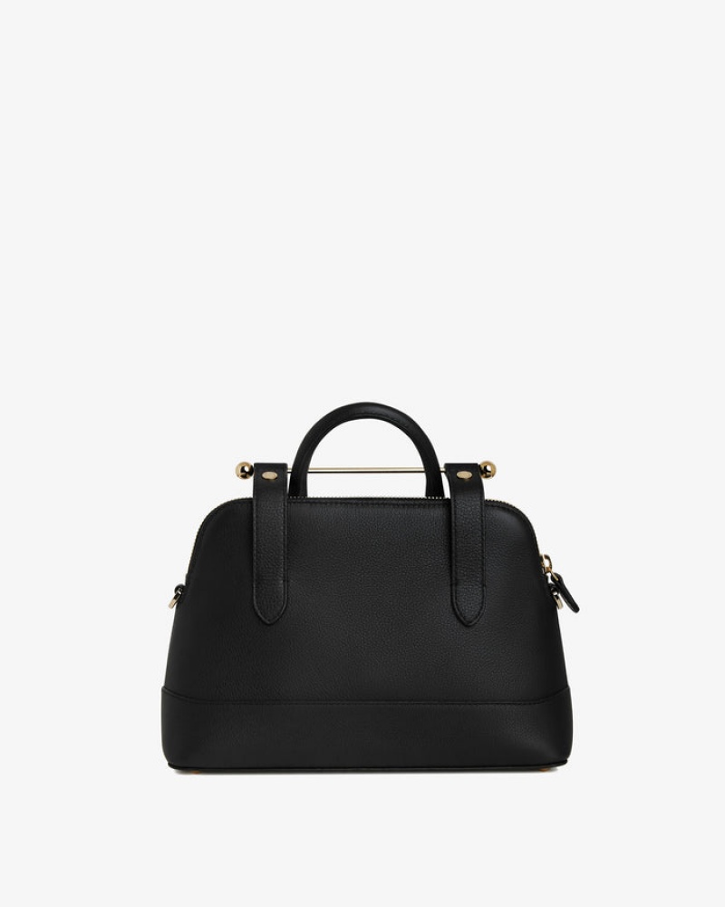 Black Strathberry Dome Mini Top Handle Bag | UK DKNL-18043