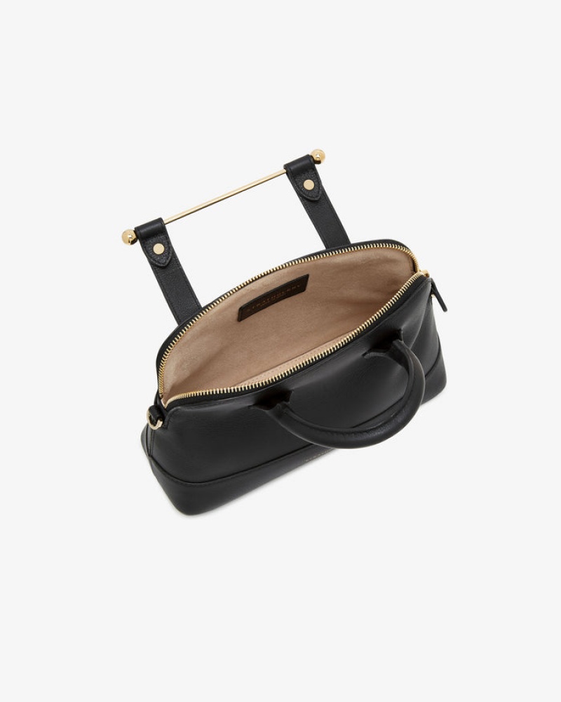 Black Strathberry Dome Mini Top Handle Bag | UK DKNL-18043