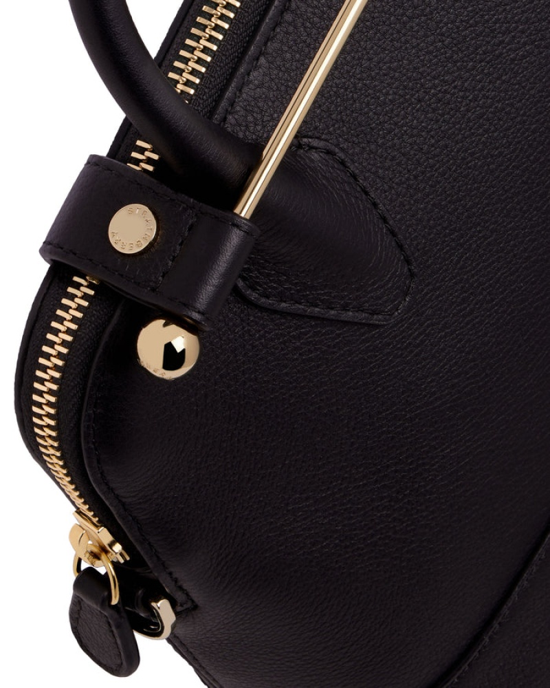 Black Strathberry Dome Mini Top Handle Bag | UK DKNL-18043