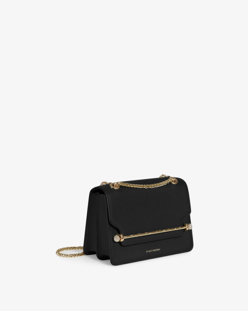 Black Strathberry East/West Mini Bag | UK KEDF-90587