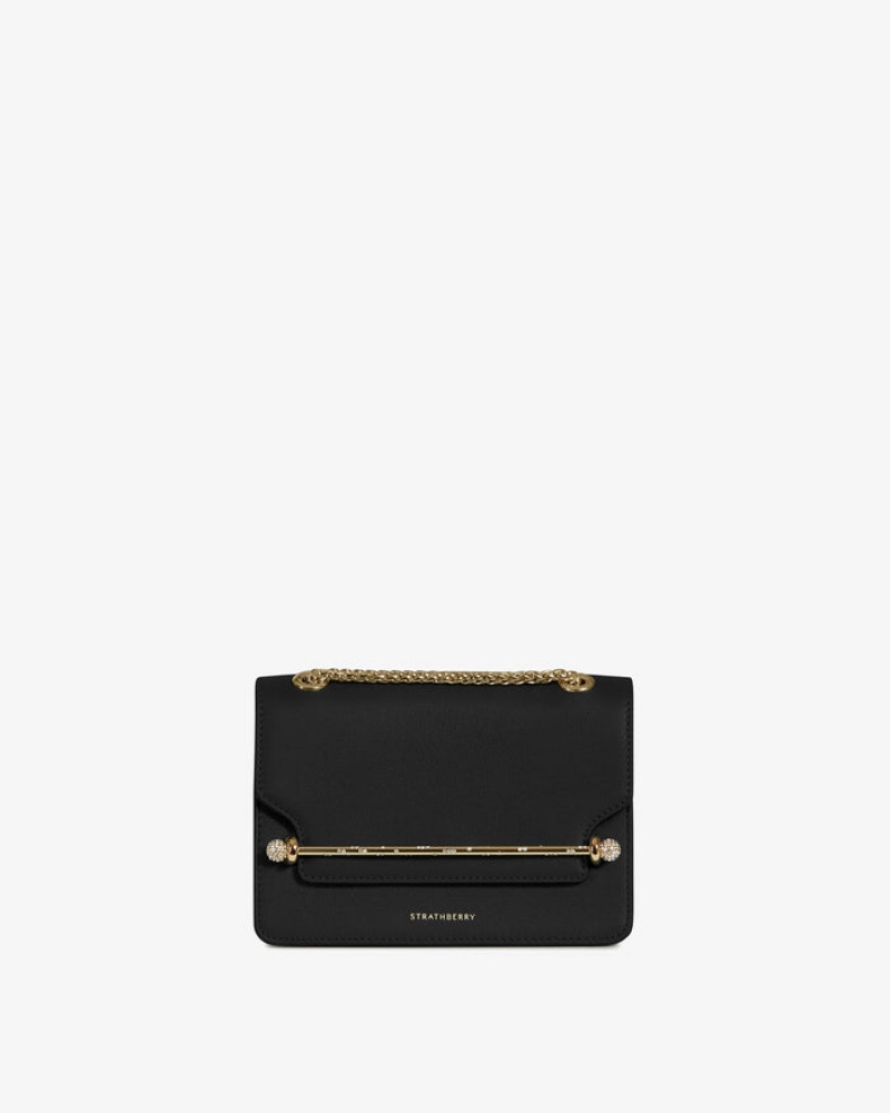 Black Strathberry East/West Mini Bag | UK KEDF-90587