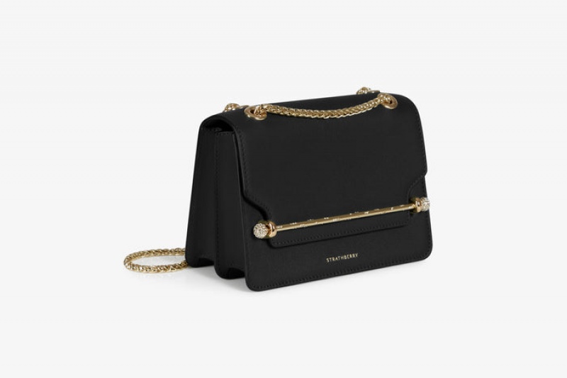 Black Strathberry East/West Mini Bag | UK KEDF-90587