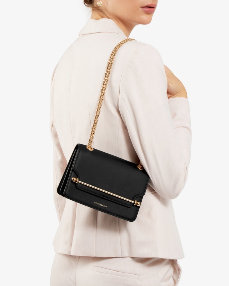 Black Strathberry East/West Mini Bag | UK KTWD-65208