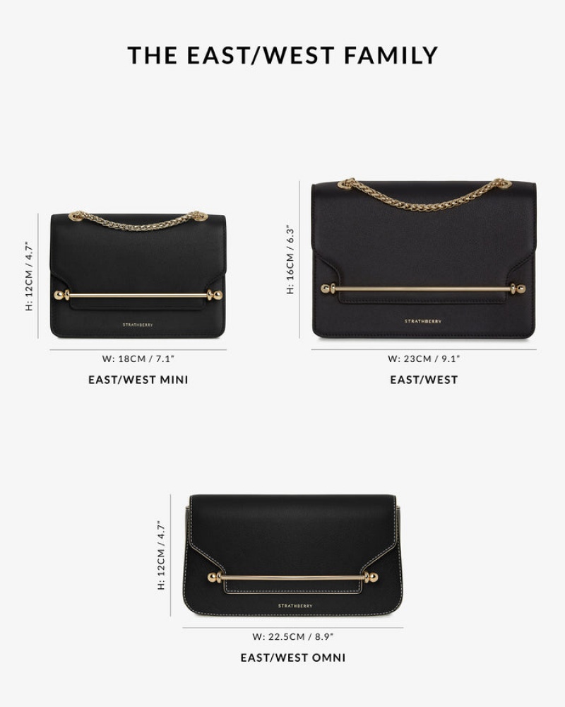 Black Strathberry East/West Mini Crossbody Bag | UK YBFZ-61358