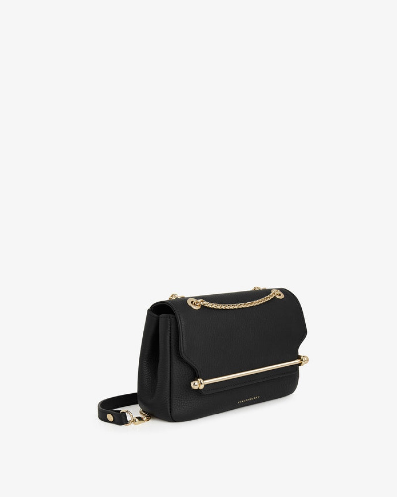 Black Strathberry East/West Mini Soft Crossbody Bag | UK YZWN-91573