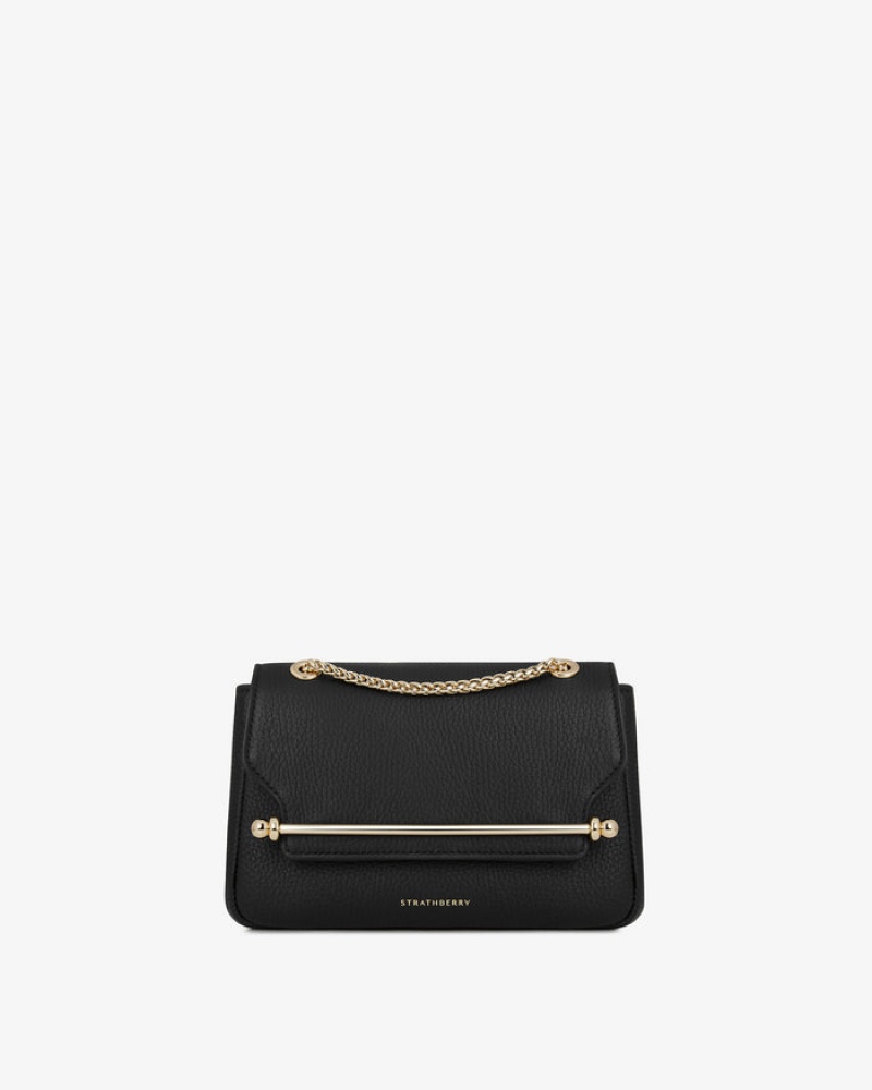 Black Strathberry East/West Mini Soft Crossbody Bag | UK YZWN-91573