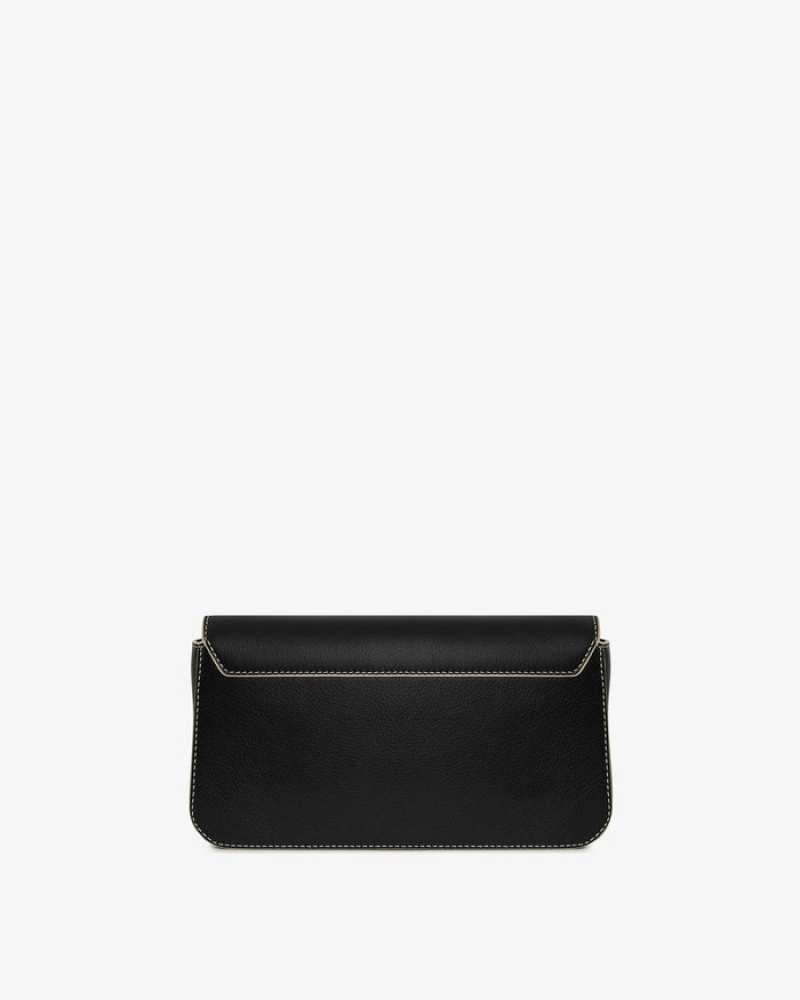 Black Strathberry East/West Omni With Edge/Stitch Clutch Bag | UK CEQB-28607