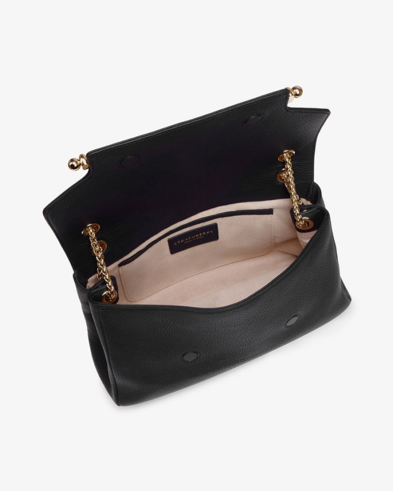 Black Strathberry East/West Soft Crossbody Bag | UK OKID-74256