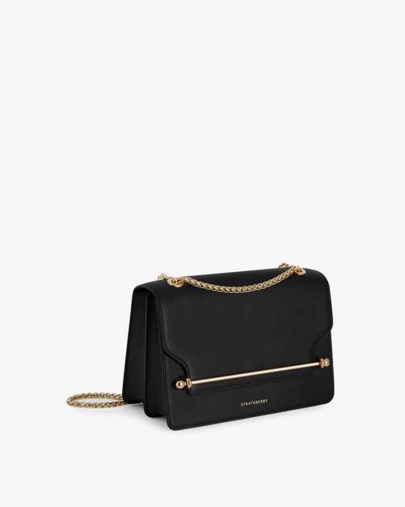 Black Strathberry East West Crossbody Bag | UK QINF-56280