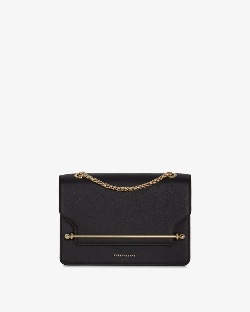 Black Strathberry East West Crossbody Bag | UK QINF-56280