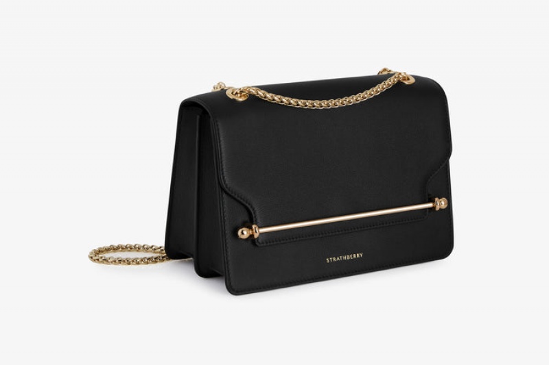 Black Strathberry East West Crossbody Bag | UK QINF-56280