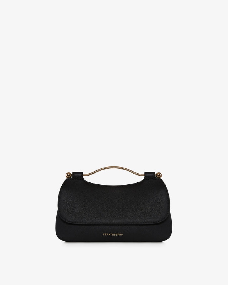 Black Strathberry Harmony Leather/Suede Crossbody Bag | UK SWDH-76501