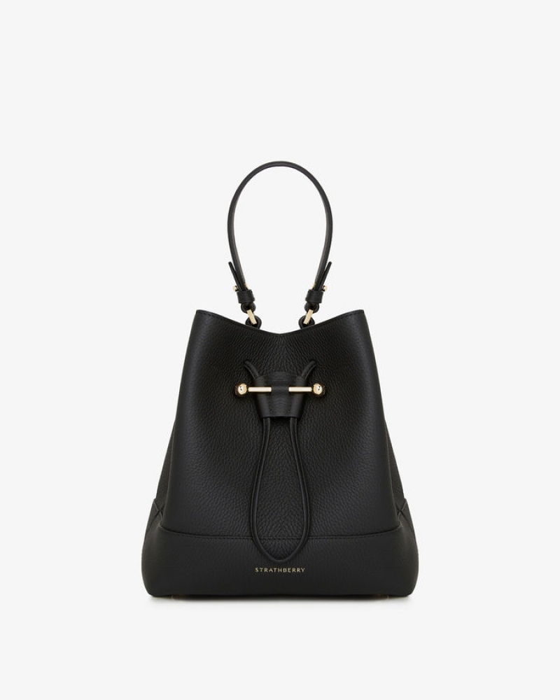 Black Strathberry Lana Osette Midi Shoulder Bag | UK MVNY-60192