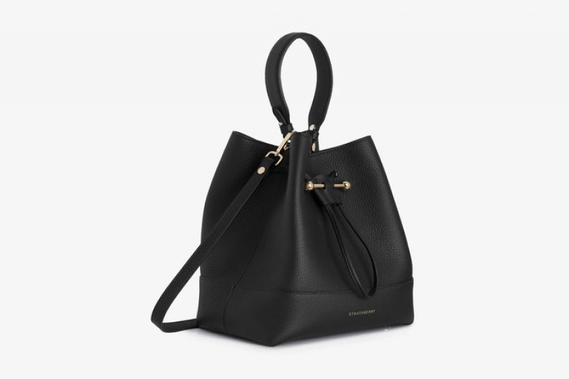 Black Strathberry Lana Osette Midi Shoulder Bag | UK MVNY-60192