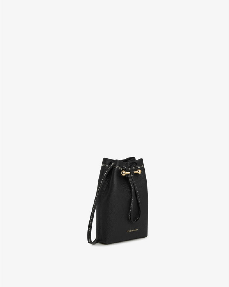 Black Strathberry Lana Osette Pouch With Stitch Mini Bag | UK YBTX-68719