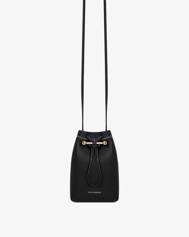 Black Strathberry Lana Osette Pouch With Stitch Crossbody Bag | UK KDFQ-78961