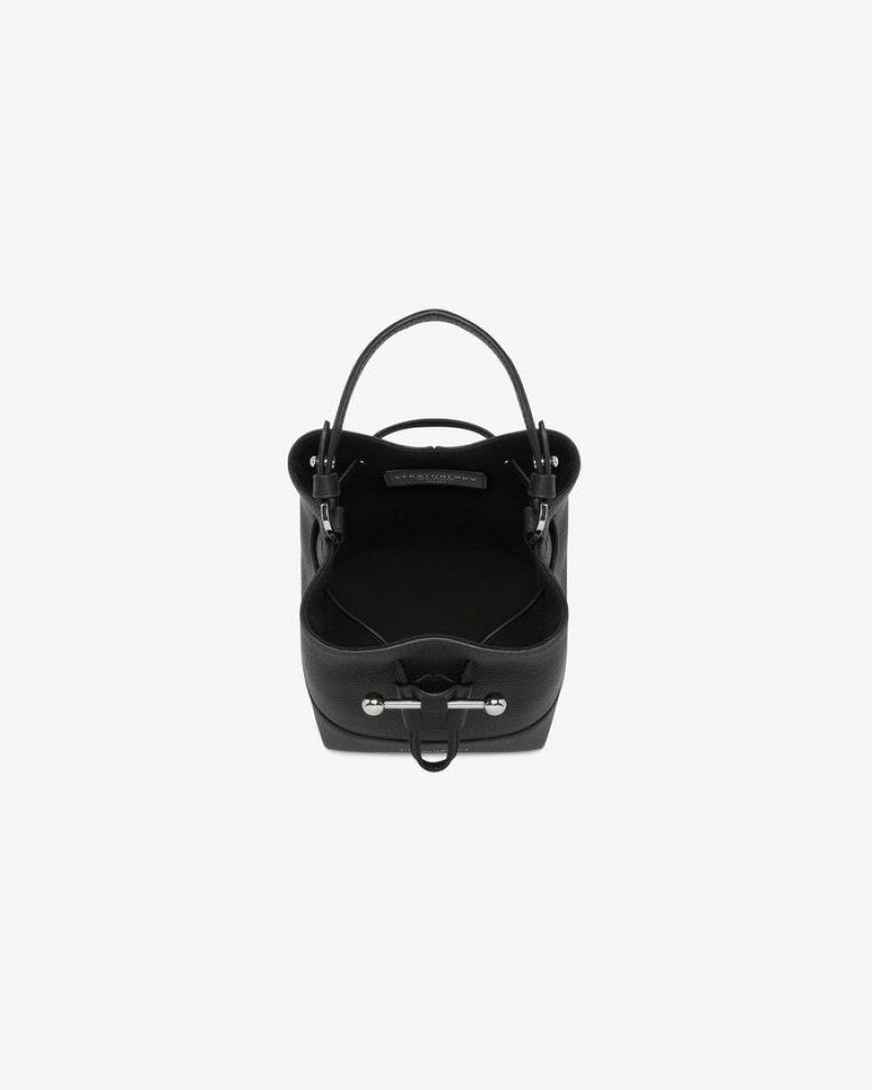 Black Strathberry Lana Osette With Hardware Top Handle Bag | UK HAEC-64803