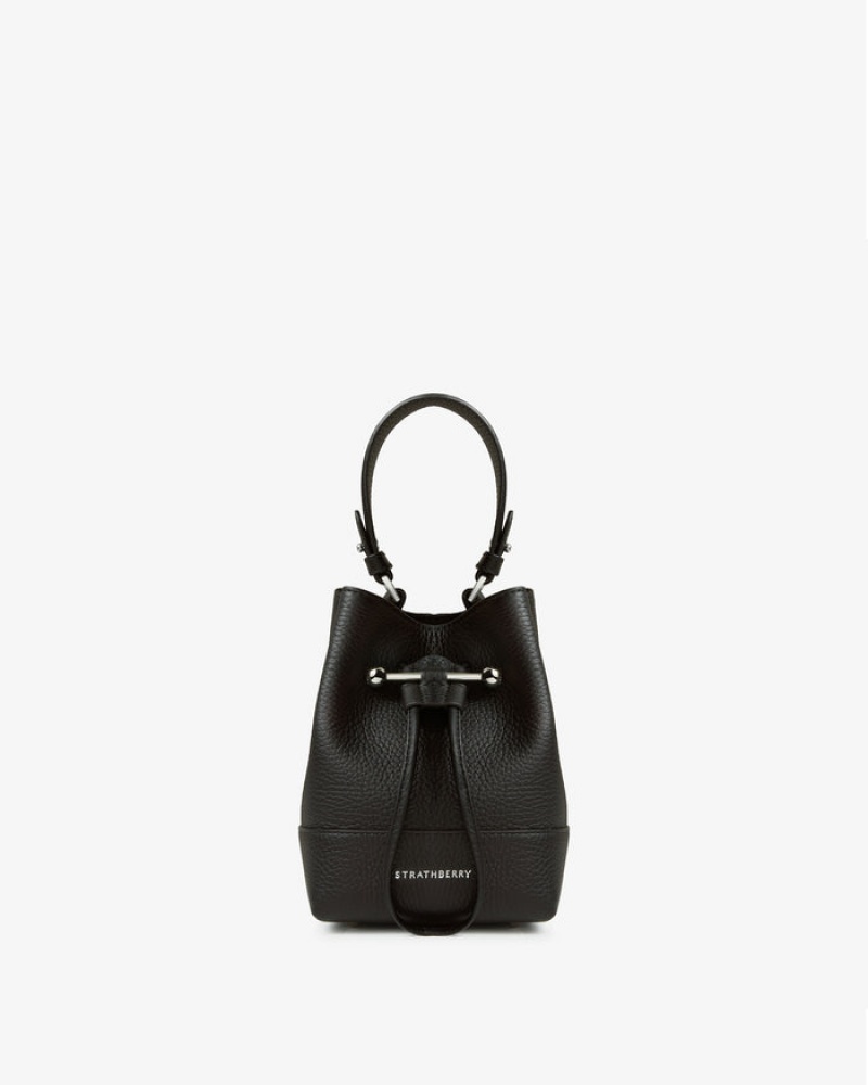 Black Strathberry Lana Osette With Hardware Shoulder Bag | UK EWGD-52603