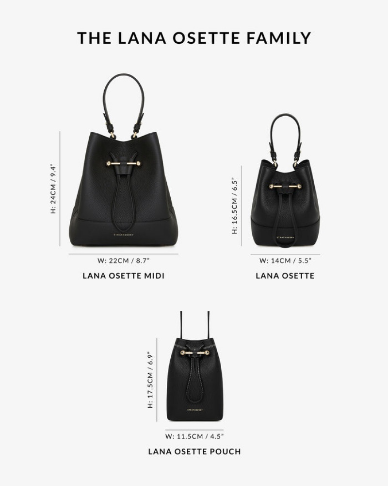 Black Strathberry Lana Osette With Hardware Mini Bag | UK APVG-76518