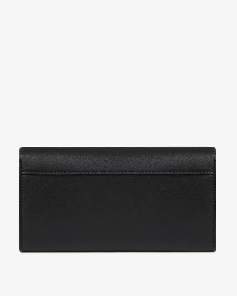 Black Strathberry Multrees Chain Wallet With Hardware Clutch Bag | UK CTEJ-14706