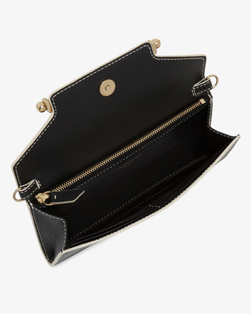 Black Strathberry Multrees Chain With Edge/Stitch Wallet | UK VGFH-56982