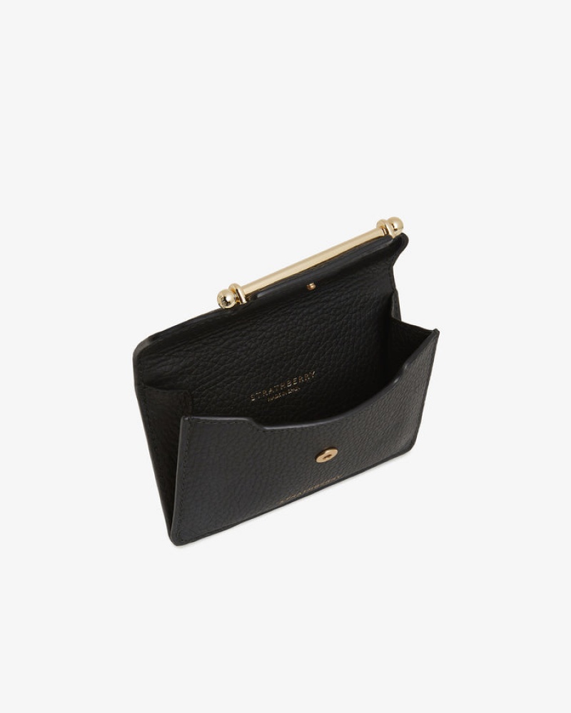 Black Strathberry Multrees Compact Wallet | UK GNQM-04351