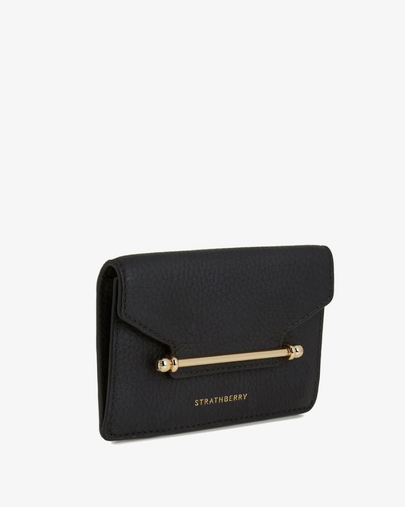 Black Strathberry Multrees Compact Wallet | UK GNQM-04351