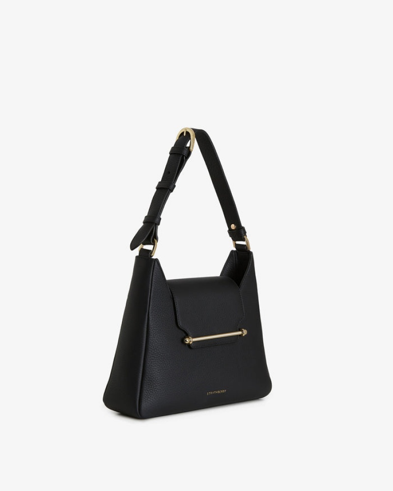 Black Strathberry Multrees Hobo Crossbody Bag | UK FUSO-92081