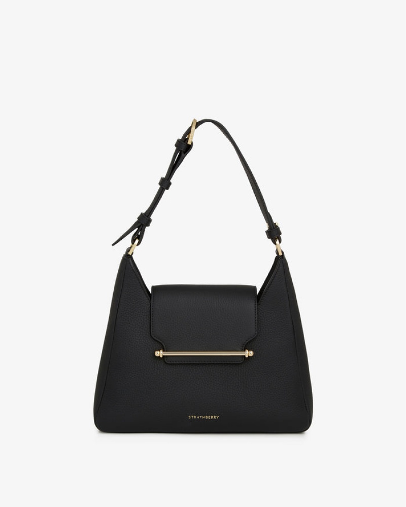 Black Strathberry Multrees Hobo Crossbody Bag | UK FUSO-92081