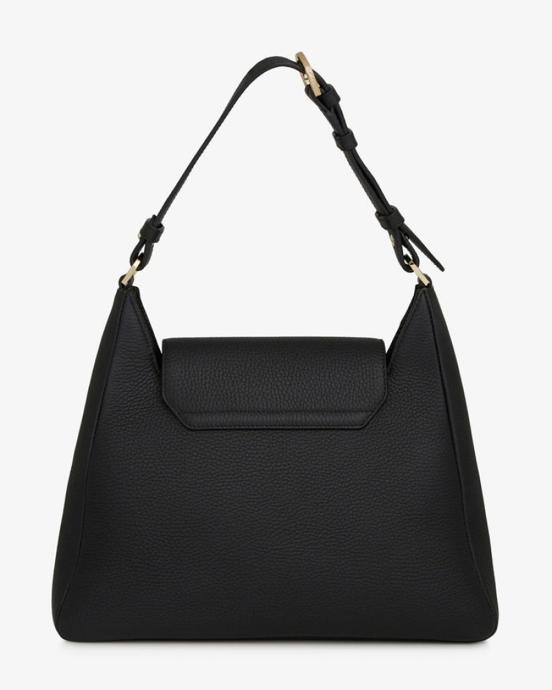 Black Strathberry Multrees Midi Hobo Crossbody Bag | UK NCHU-58972