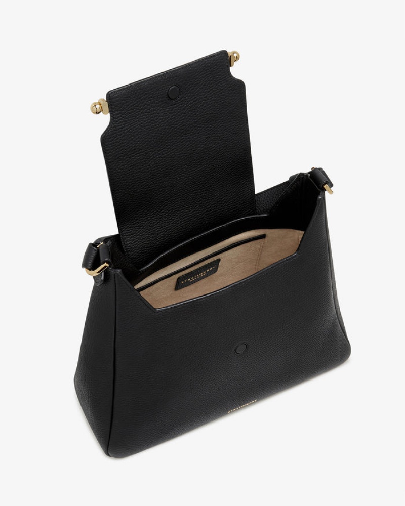 Black Strathberry Multrees Midi Hobo Crossbody Bag | UK NCHU-58972