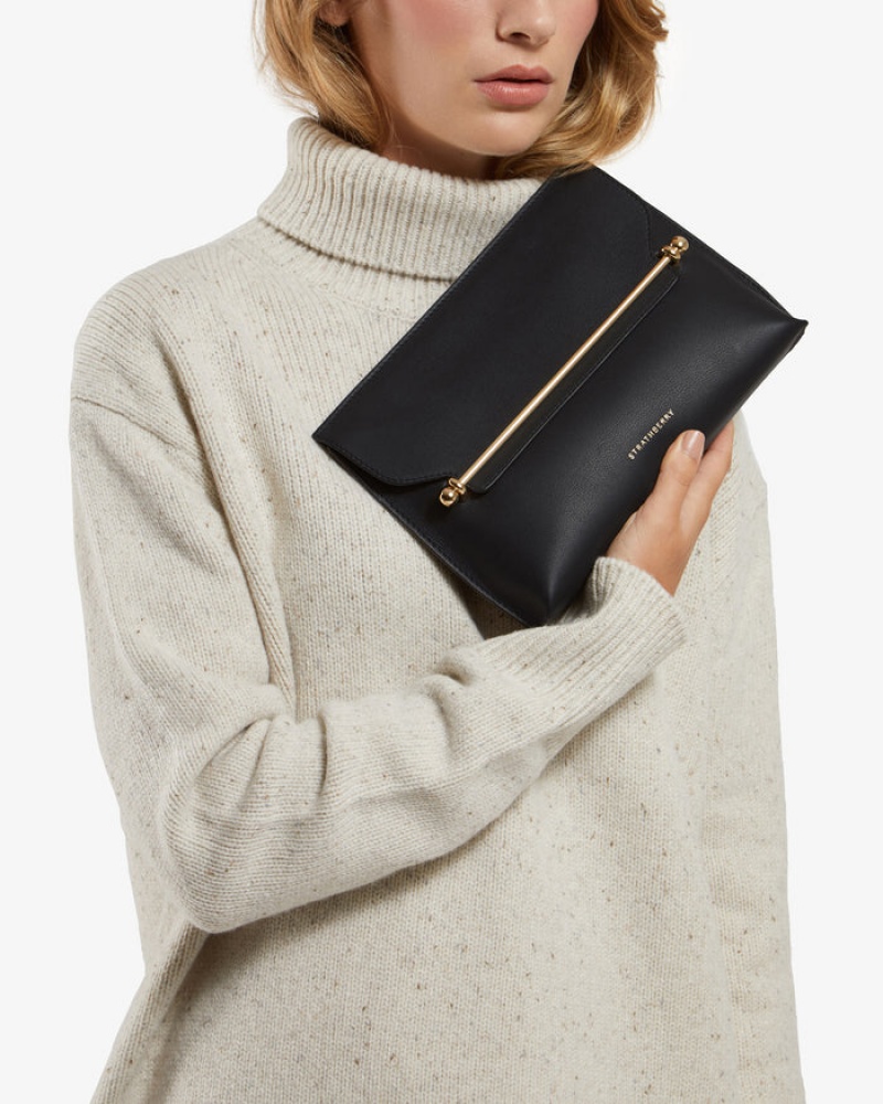 Black Strathberry Stylist Clutch Bag | UK HBNQ-29506