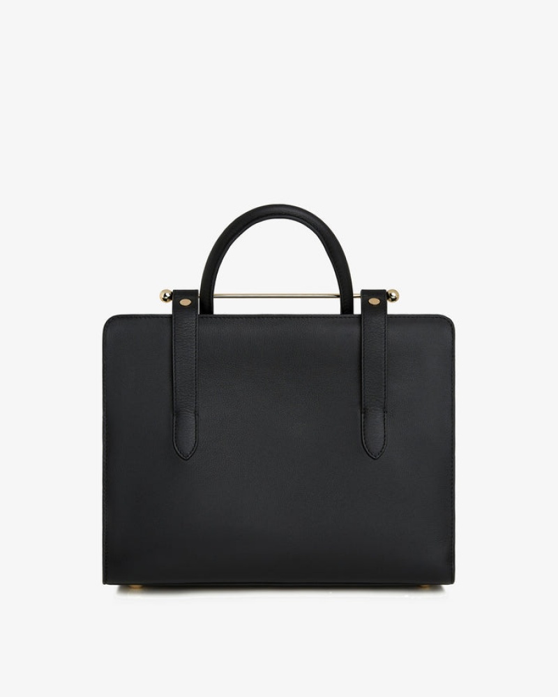 Black Strathberry The Midi Tote Shoulder Bag | UK DTRX-67813